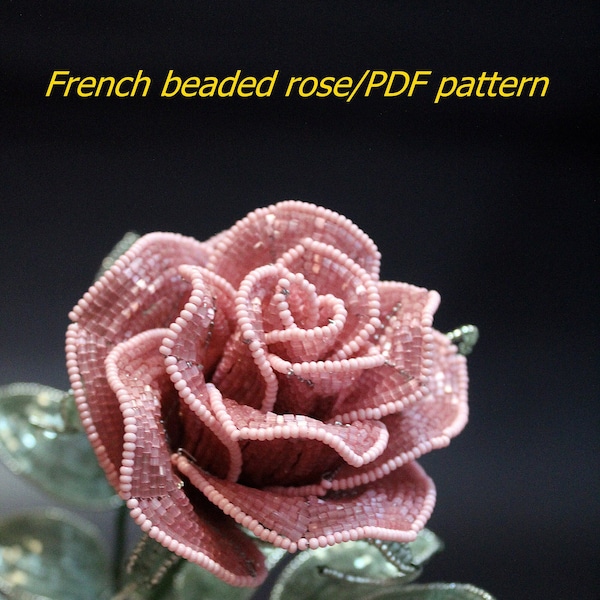 beaded rose pattern, rose pattern, beaded rose, beaded rose pattern step by step, rose pdf, beaded rose tutorial