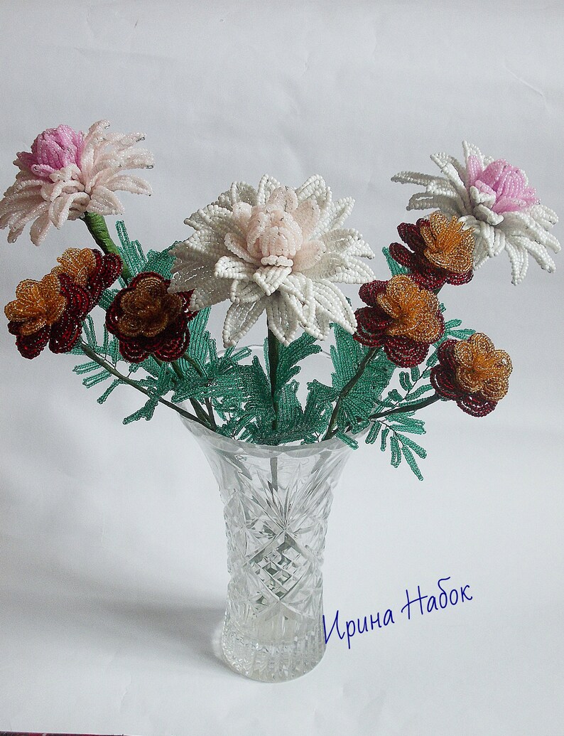 Beaded flowers Autumn flowers from beads dahlias from beads Etsy