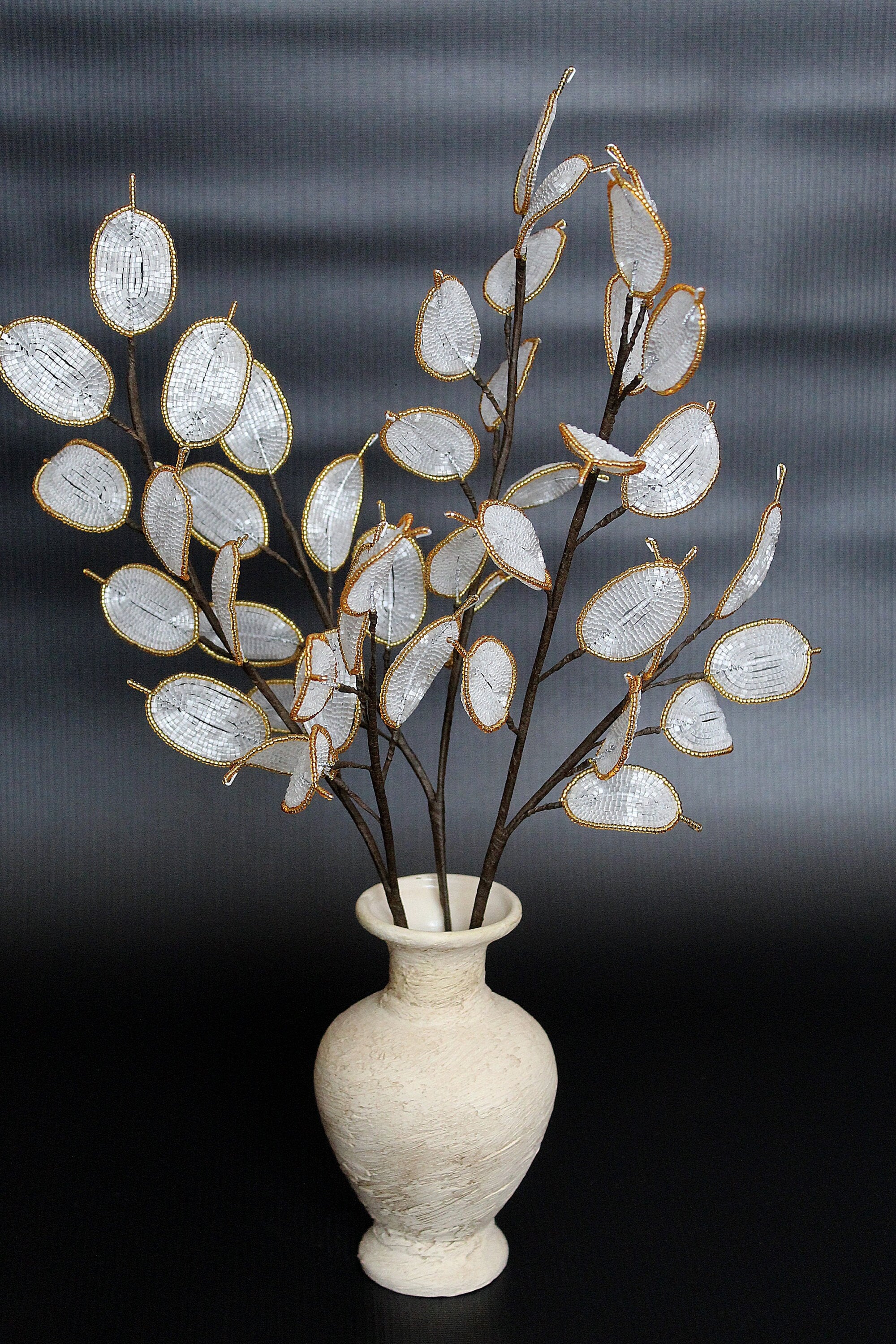 Money tree Mande with spray paint white branches and black clothes pins