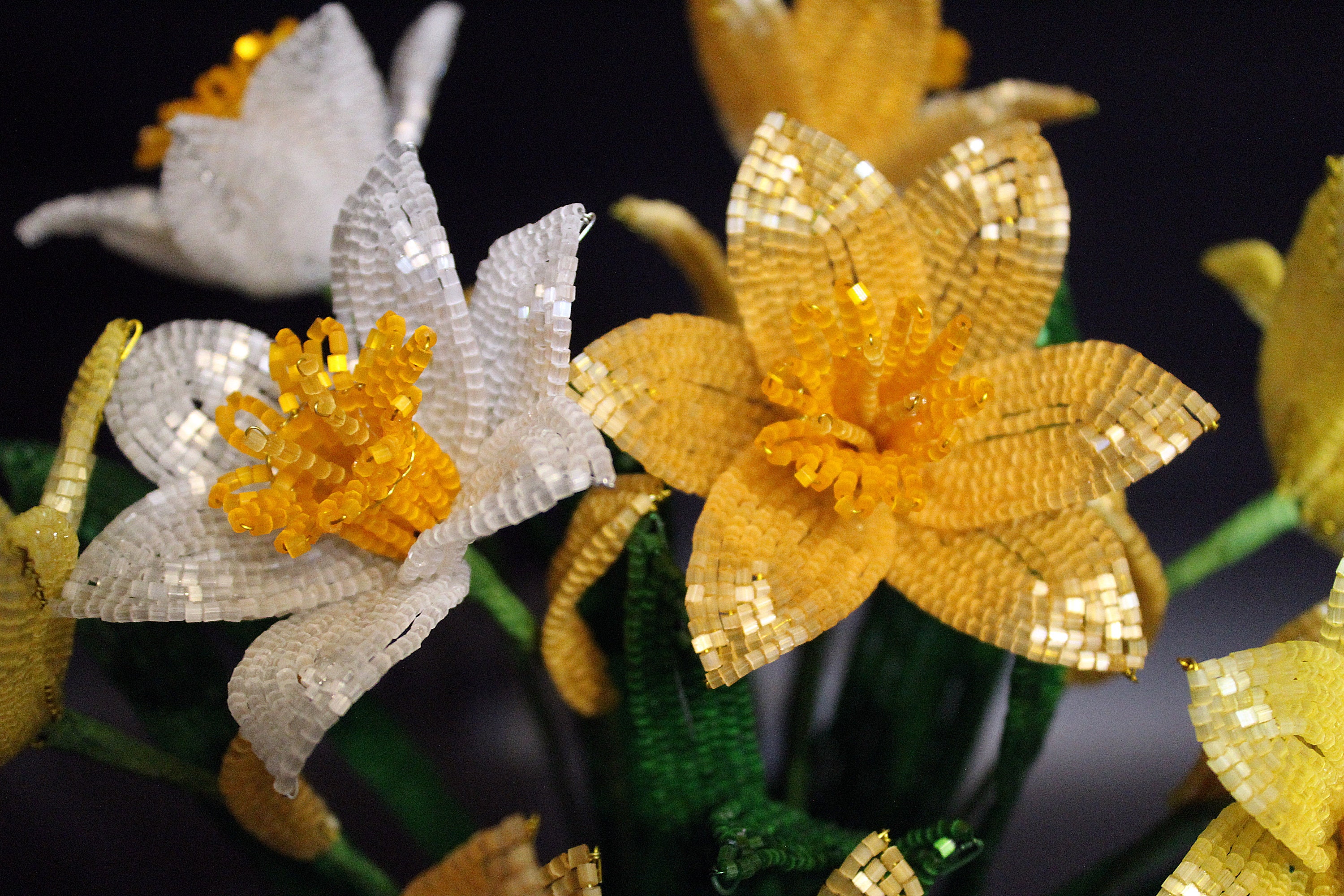 Daffodils Spring Flowers Beaded Flowers French Beaded Etsy