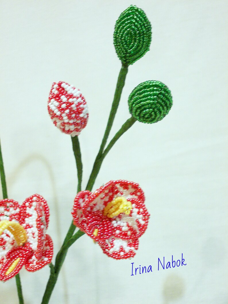 French beaded flower beaded flower Beaded orchid French Etsy