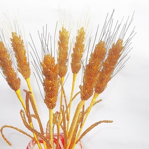 Beaded flowers, Spikelets from beads, French beaded flower