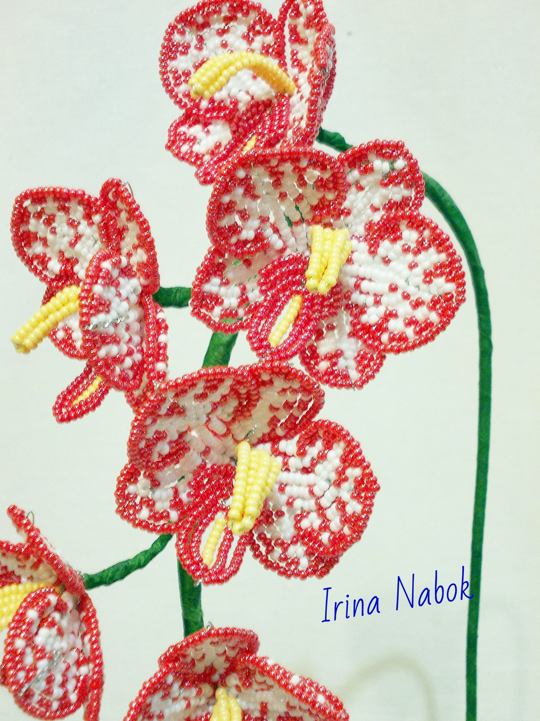 French beaded flower beaded flower Beaded orchid French Etsy