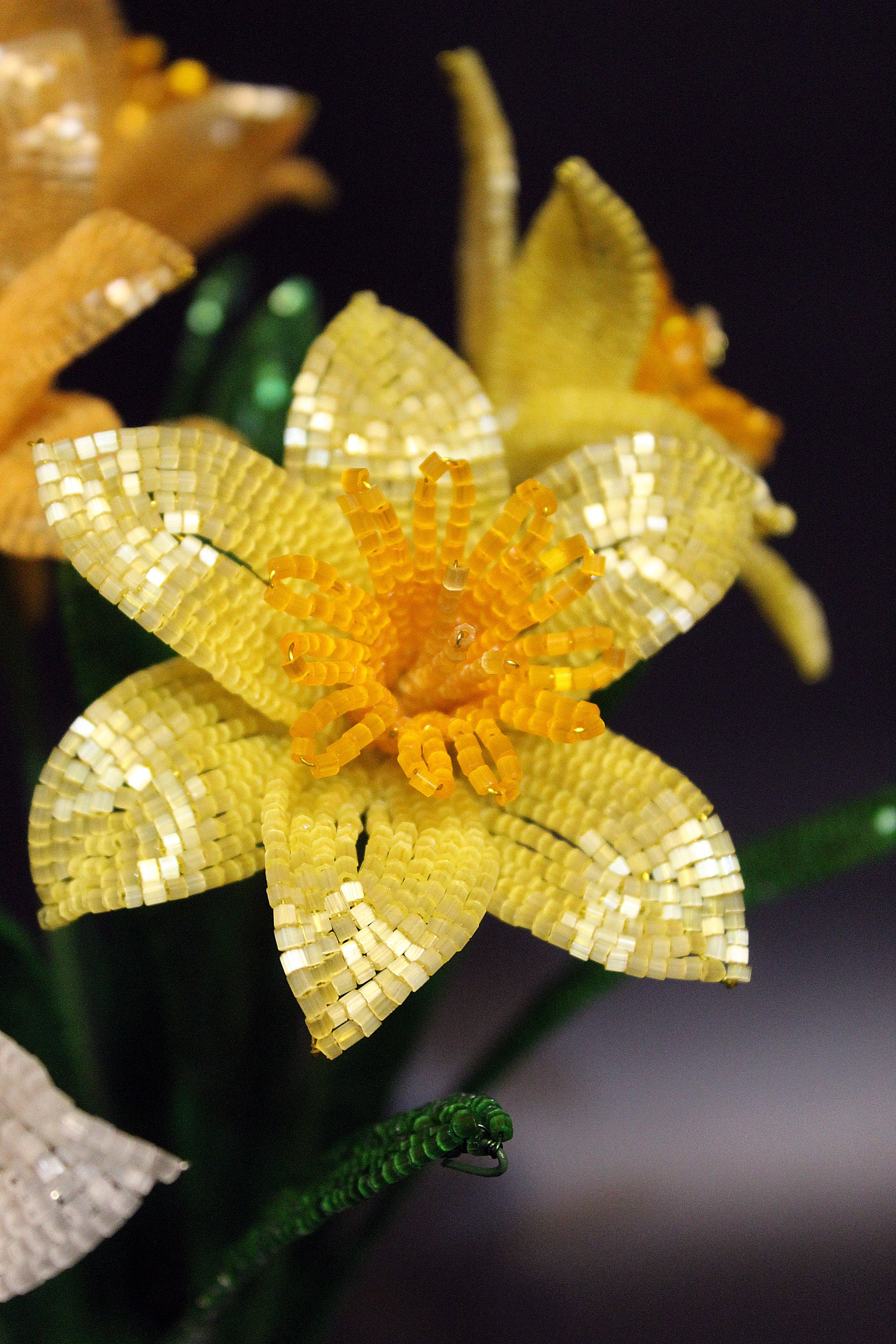 Daffodils Spring Flowers Beaded Flowers French Beaded Etsy