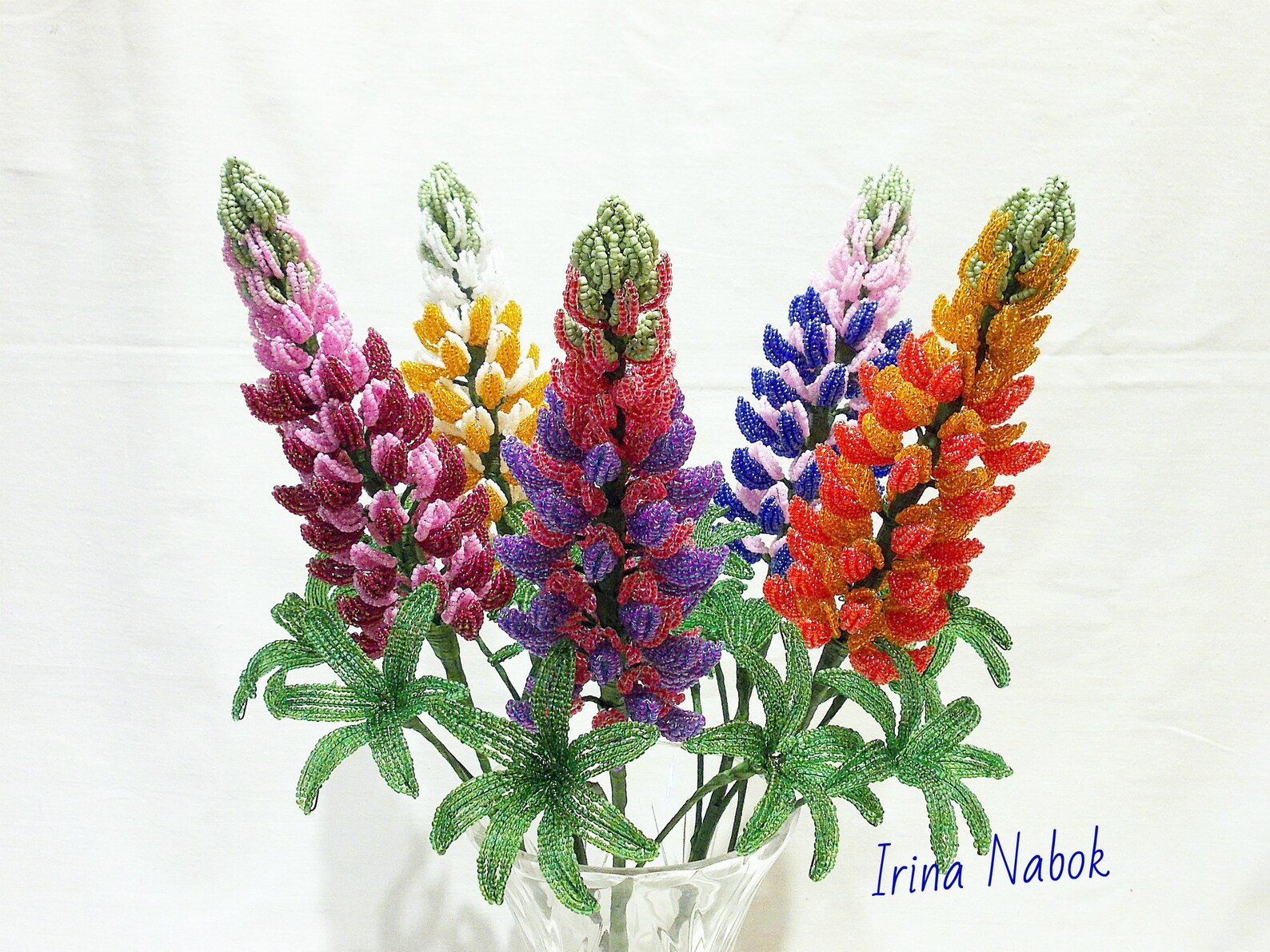 Lupins Bouquet French Beaded Flowers Beaded Flowers Beaded Etsy