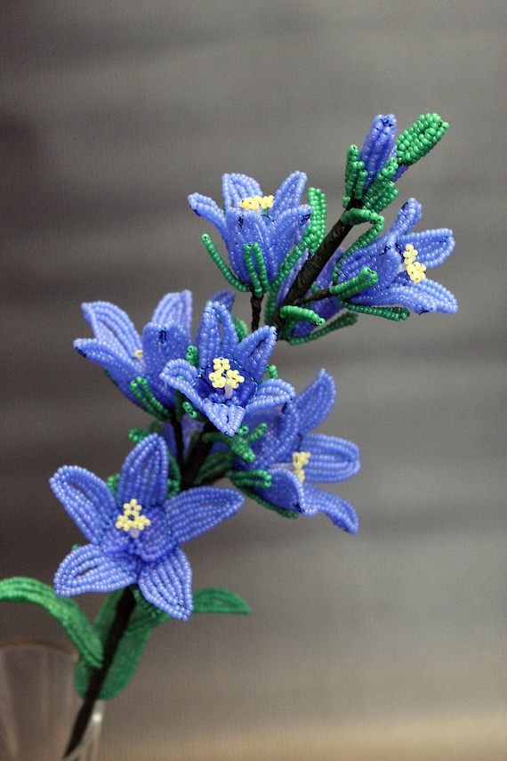 Bluebell Flower French Beaded Flower Beaded Flowers Field