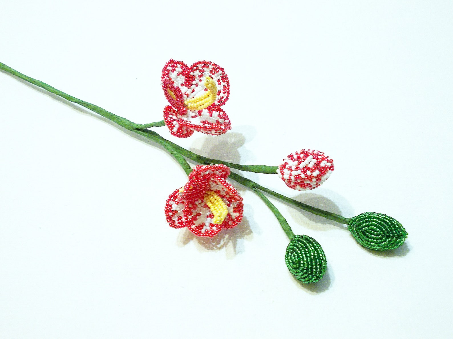 French beaded flower beaded flower Beaded orchid French Etsy