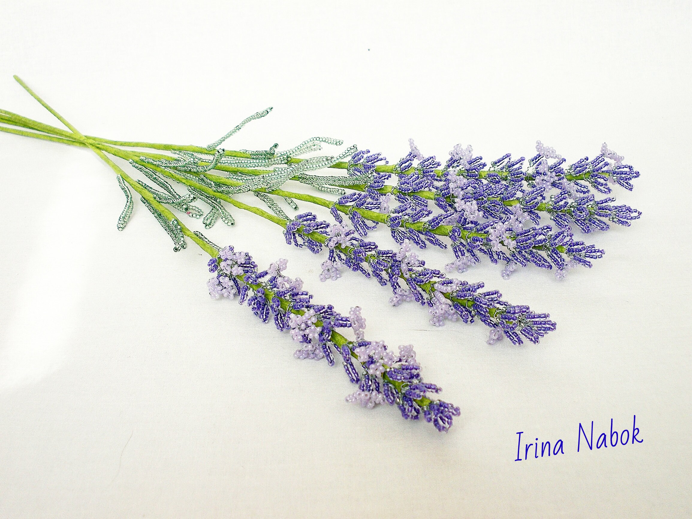 Lavender Bouquet Set of 5 Stalks of a Lavender Beaded Etsy