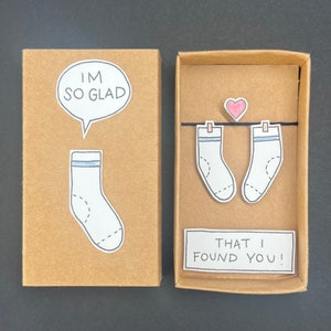 Matchbox als liefdesverklaring met sokken, cadeau voor geliefden als cadeau, souvenir, Valentijnsdagcadeau