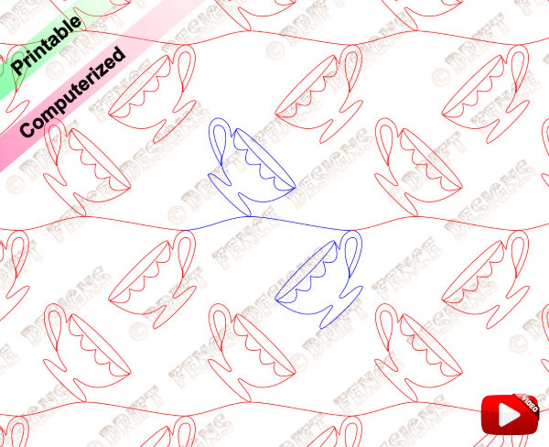 Teacups. A Continuous Line, Edge to Edge Pantograph Pattern for ...