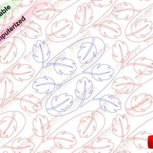 Tropical Vine continous line, edge to edge pantograph for quilting.