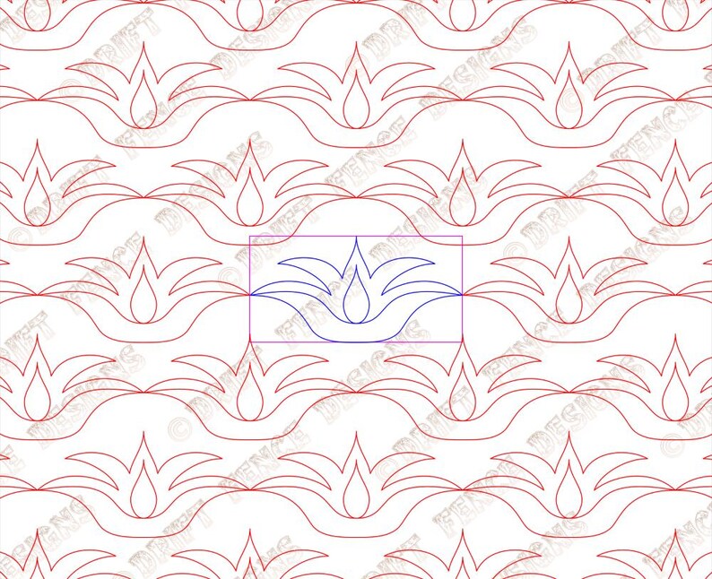 Agave. A Continuous Line, Edge to Edge Pantograph for Quilting. - Etsy