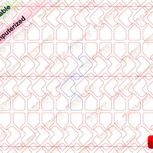 May include: A red and blue geometric pattern with a repeating design of interlocking shapes. The pattern is made up of a series of curved lines that create a grid-like effect. The pattern is repeated throughout the image, creating a sense of rhythm and movement.