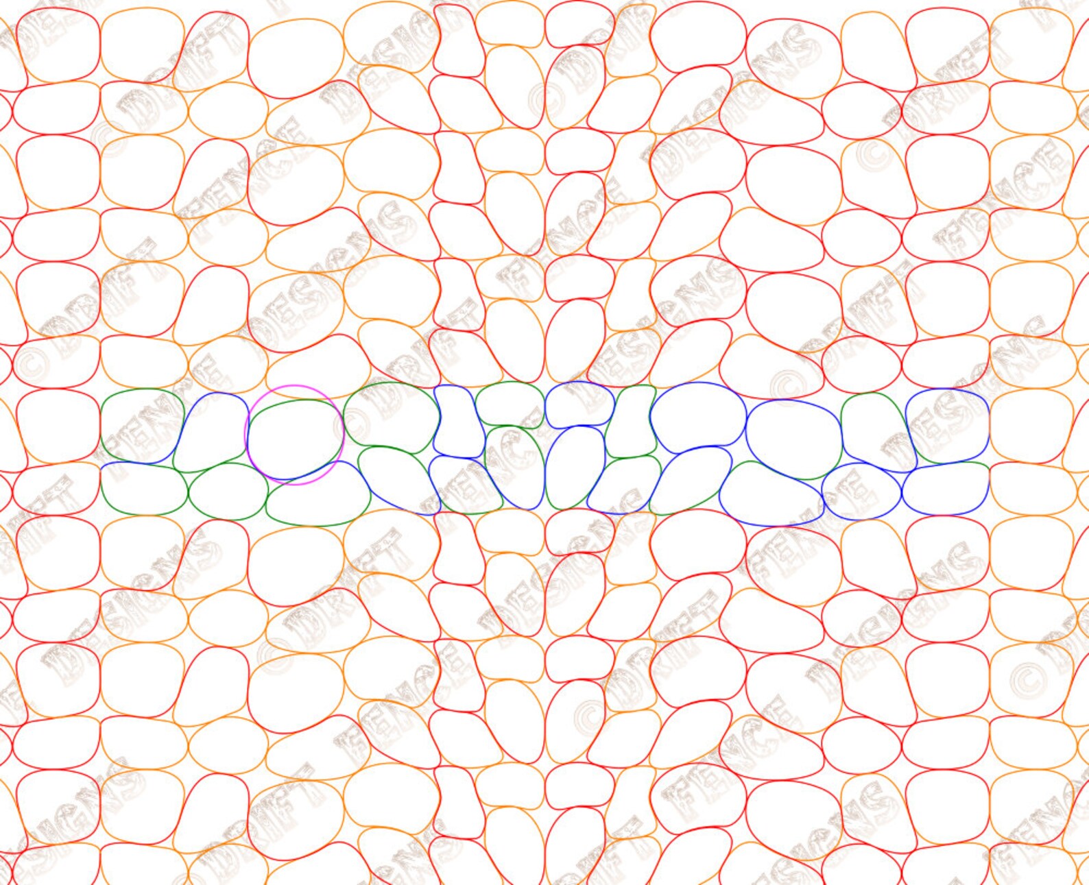 Pebbles Edge to Edge Quilting Pantograph: Continuous Line (digital ...