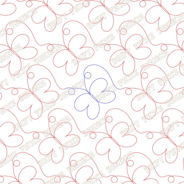 Butterfly Continuous Line Edge to Edge Pantograph for Etsy UK