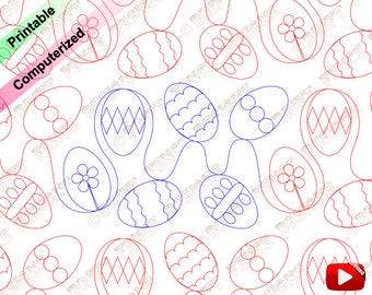 Ostereierrolle durchgehende Linie, Kante zu Kante Stromabnehmer zum Quilten.