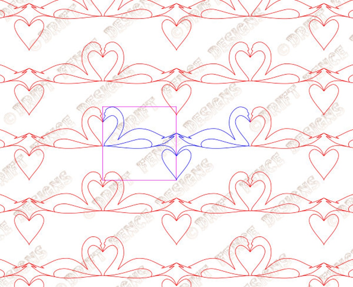 Lovebirds Continuous Line, Edge to Edge Pantograph for Quilting. Two ...