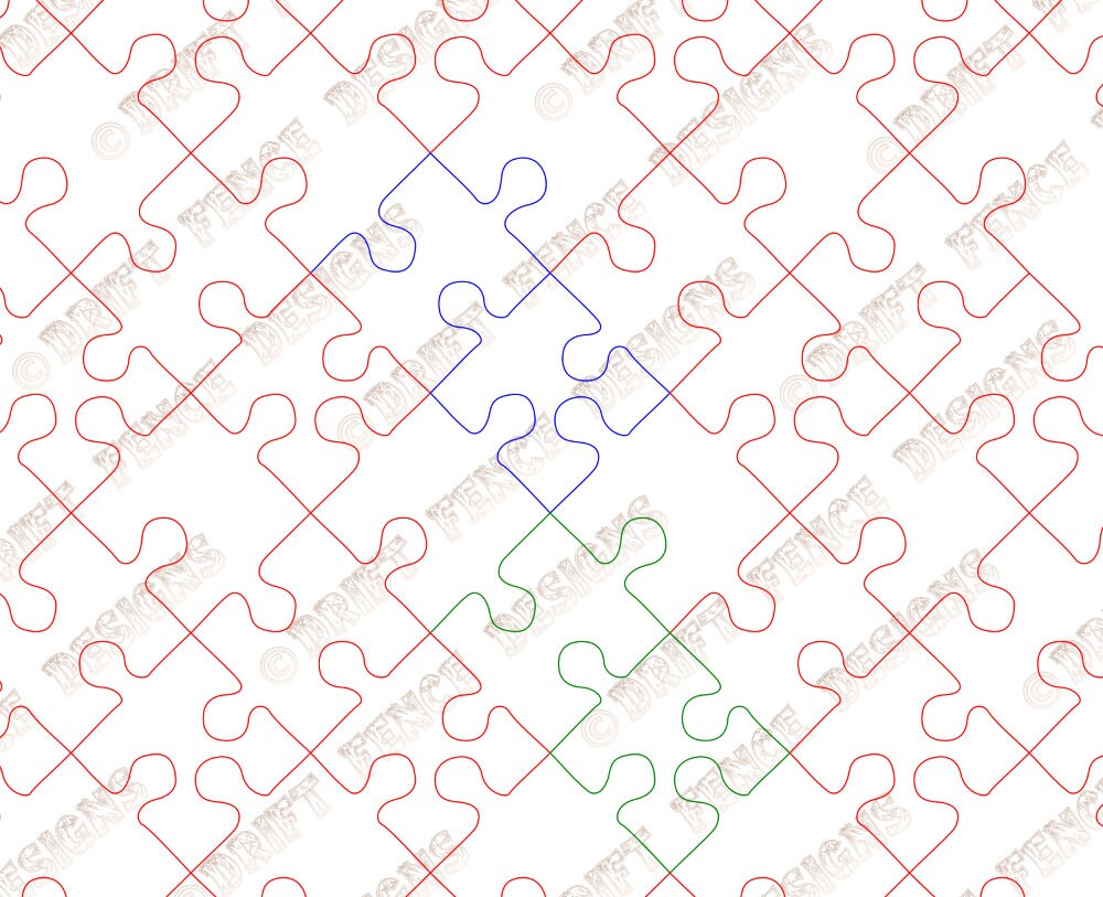 Jigsaw Continuous Line, Edge to Edge Pantograph for Quilting. - Etsy