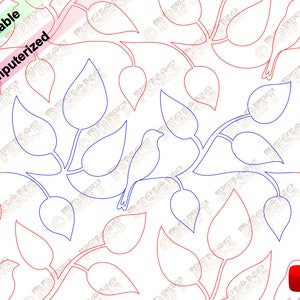 In the Leafy Treetops an edge to edge pantograph for quilting.