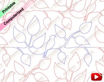 In the Leafy Treetops an edge to edge pantograph for quilting.