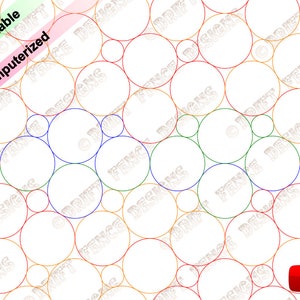 Puede incluir: Un fondo blanco con un patrón de círculos superpuestos en rojo, naranja, amarillo, verde y azul. Los círculos están delineados en los mismos colores y tienen el texto "Drift Fence Designs" en blanco dentro de cada círculo.