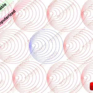 Doppler Spiral in a continuous line, edge to edge pantograph for longarm quilting or embroidery.