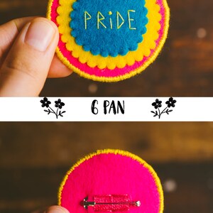 Pride Handmade Flower Pin 6 pan (yellow edge)