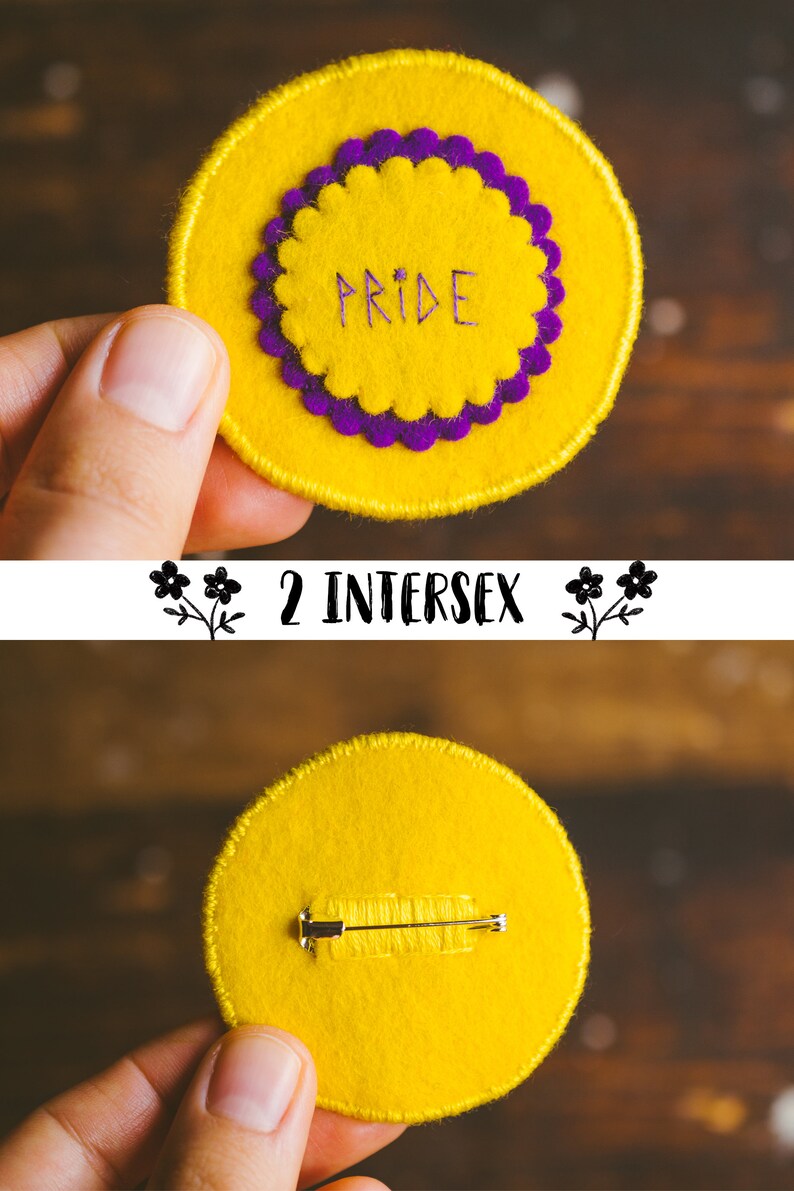 Pride Handmade Flower Pin 2 intersex