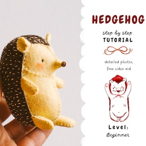 Felt Hedgehog Softie Tutorial (PDF Pattern + Video) | Beginner