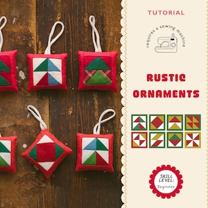 Quilted Ornaments Tutorial (PDF Pattern + instructions) | Beginner | Patchwork