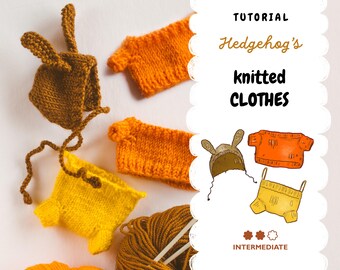 Ropa de punto en miniatura para un peluche de erizo / Tutorial de punto / Nivel intermedio