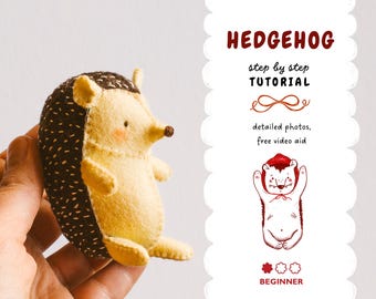 Felt Hedgehog Softie Tutorial (PDF Pattern + Video) | Beginner