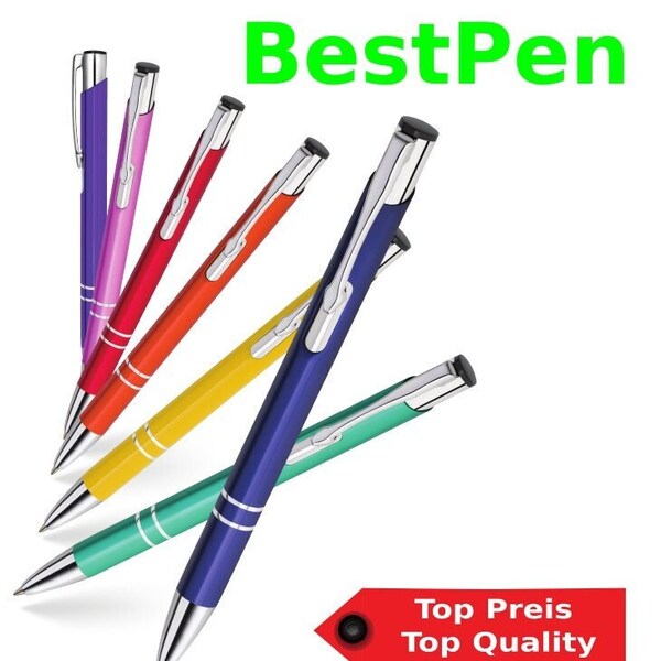 50 -500 pcs. Metal promotional ballpens incl free engraving logo, text, promotional pen