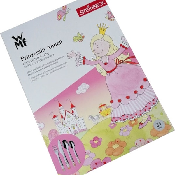 WMF Kinderbesteck Princess Anneli 4-tlg.- mit Gravur personalisiert. Gravur in Preis!