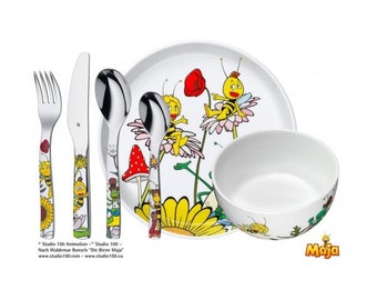 Children cutlery set Maya the Bee 6-pcs personalised. Free engraving!