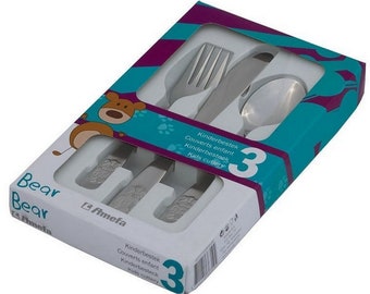 Children cutlery set  Bear by Amefa 3-pcs personalised. Free engraving!