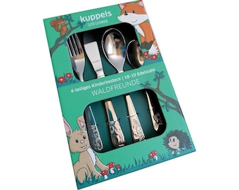 Children cutlery set  Forest Friends by Amefa 4-pcs personalised. Free engraving!