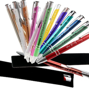 100 pcs Wedding guest gift. Wedding favours. Metal pen incl engraving and etui wedding pen