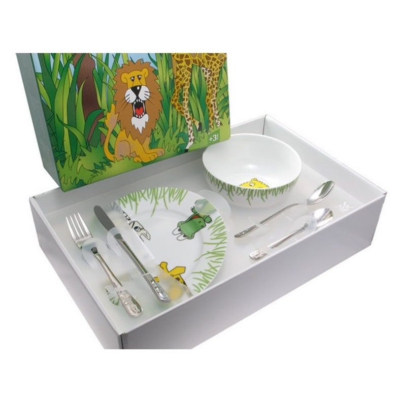 Mit Gravur. WMF Kinderbesteck SAFARI 6-tlg. Kinderset / Kinderbesteck mit Gravur Bild 1