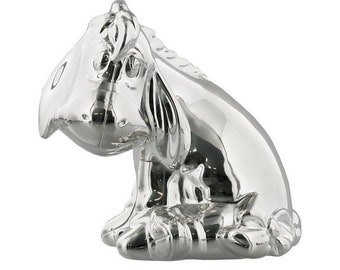 Tirelire en métal plaqué argent - Winnie the Pooh – Disney – Eeyore. Gravure inclus dans le prix!