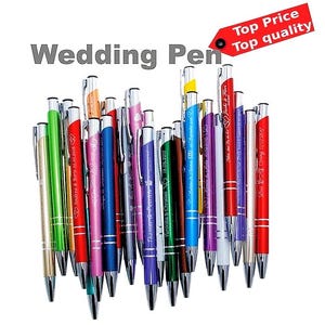 20 pièces - 200 pièces cadeau d'invité de mariage. Stylo + gravure et étui en option avec gravure individuelle du nom de l'invité.