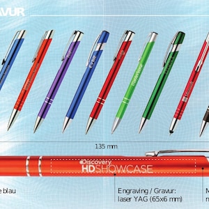 10-500 Kugelschreiber Personalisiert mit Gravur Kugelschreiber mit Name, Logo. Wunschtext. Bild 4