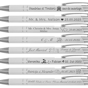 10 - 200 Wedding Guest Gift. Ballpoint pen with engraving, personalized, free delivery. Free engraving. Wedding favor