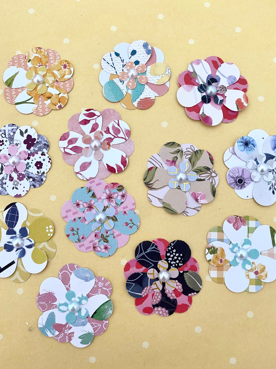 Handmade Paper Flower Embellishment Pk of Etsy Canada