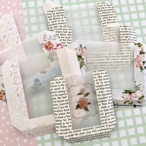 Framed Vellum Window Pockets Pkt of 5/Junk Journal/Planner/Scrapbooking/Card Making/DIY Crafts/Papercraft image 2