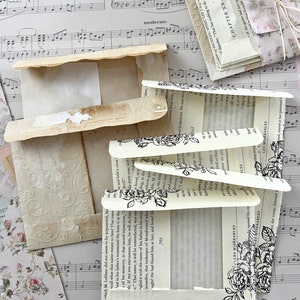 Buste con finestra in pergamena fatte a mano - Confezione da 6/Junk Journal/Portaoggetti effimeri/Imballaggio/