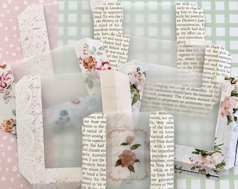 Framed Vellum Window Pockets - Pkt of 5/Junk Journal/Planner/Scrapbooking/Card Making/DIY Crafts/Papercraft