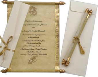 25Pcs Scroll Invitation, Anniversary, Engagement, Bridal Shower, Indian, Muslim, Christian, Mezuzah, Mitzvah, Scroll Case Proram Cards