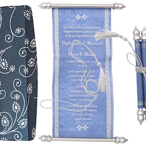 Kit d'échantillons de mini rouleau de faire-part de mariage thème royal, faire défiler, faire invitation royale
