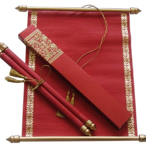Faire-part de mariage unique par rouleau rouge
